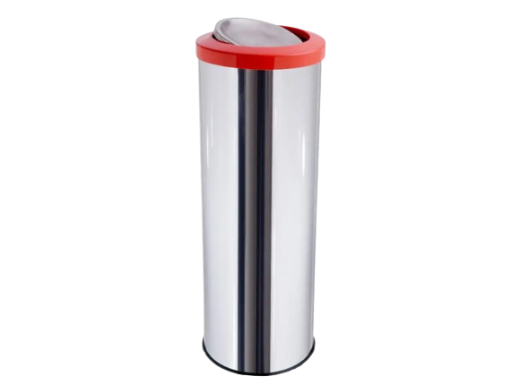 lixeira coleta seletiva flip top basculante inox 50 litros