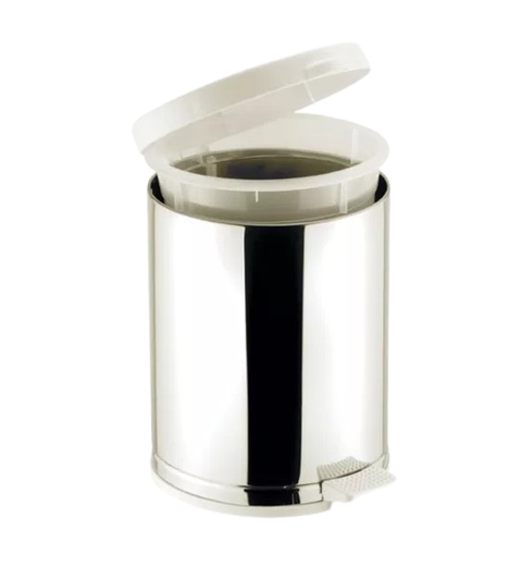 lixeira inox e plastico com pedal e recipiente 10 5 litros