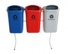 CONJUNTO PARA COLETA SELETIVA DE 50L COM 03 LIXEIRAS