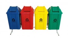 CONJUNTO PARA COLETA SELETIVA 100L COM 4 LIXEIRAS