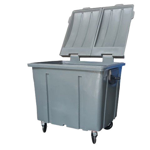 Container de lixo 1000 litros com tampa bipartida